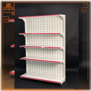 Kệ Siêu Thị Tôn Lỗ Đơn Áp Tường ( 1 Mặt ) Dài 120 Rộng 35 Cao 180 x 5 Tầng