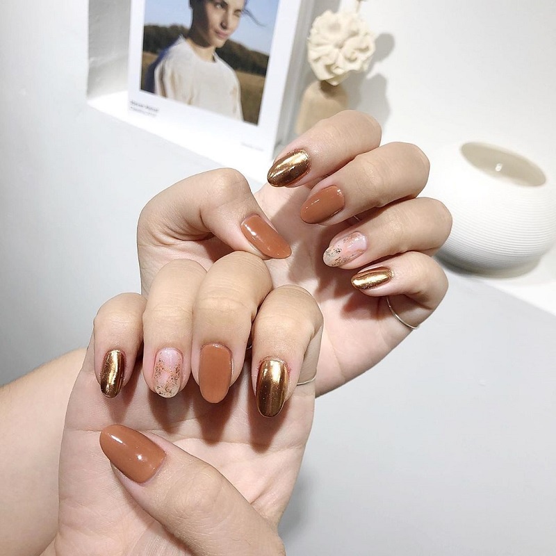 Sơn gel Nhật màu nâu đất được chị em mê mẩn Thiên Di Nail