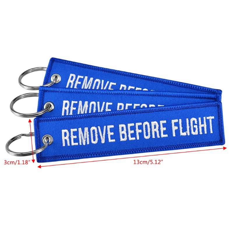 Móc Khóa Thêu Chữ Remove Before Flight Thời Trang
