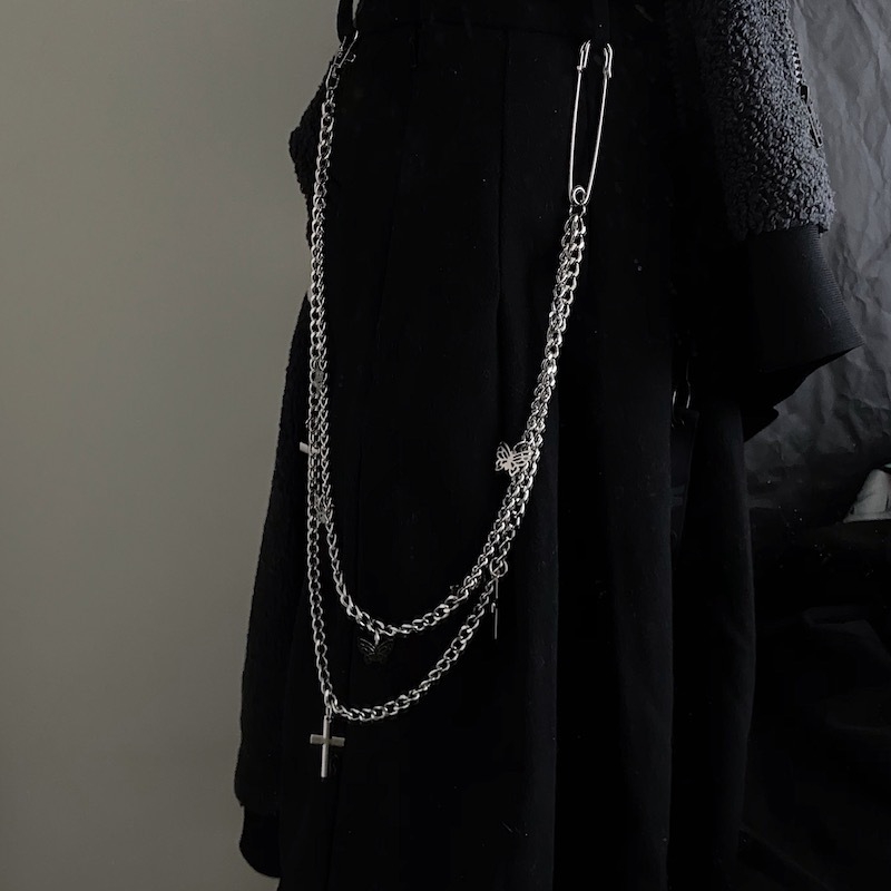 Dây Xích Đeo Quần Hai Lớp Họa Tiết Bướm Rỗng Phong Cách Hip Hop Thời Trang 22187