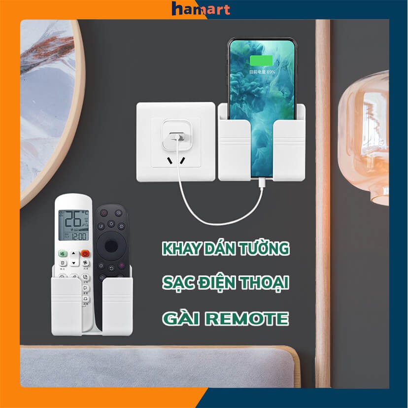 Kệ Dán Tường Đa Năng Hamart Giá Để Điện Thoại Điều Khiển Remote Khay Dán Tường Tiện Lợi