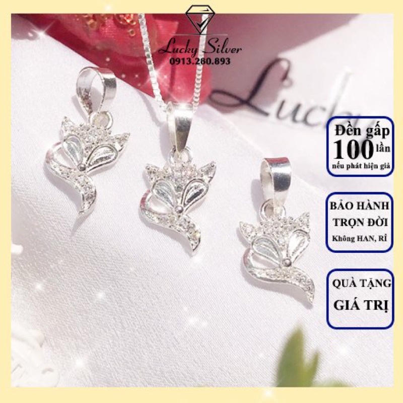 Dây chuyền bạc nữ mặt hồ ly phong thủy | Vòng cổ nữ bạc 925, bạc ta, s99 | Lucky Silver 93