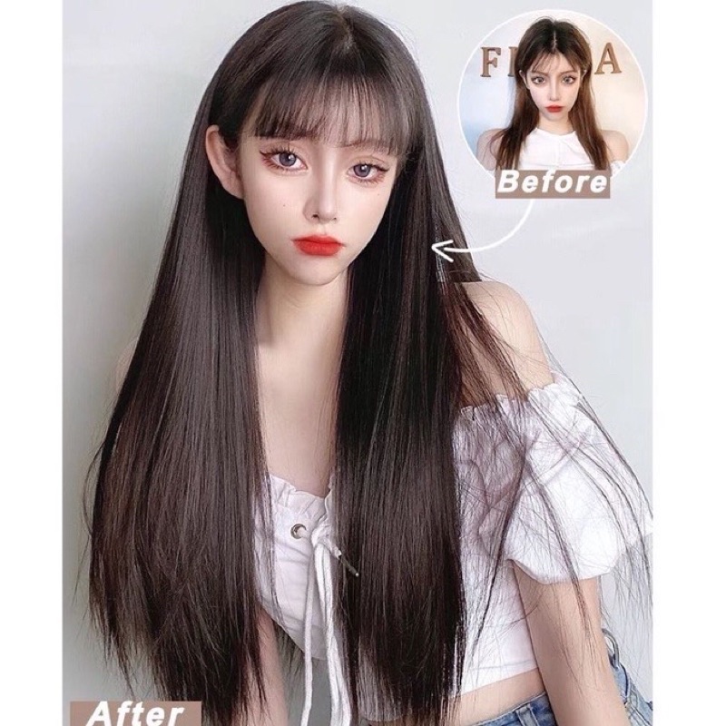 Tóc giả sét 3 dãi kẹp thẳng suông ❇FREESHIP ❇kẹp phím gồm 3 dãi ♻️