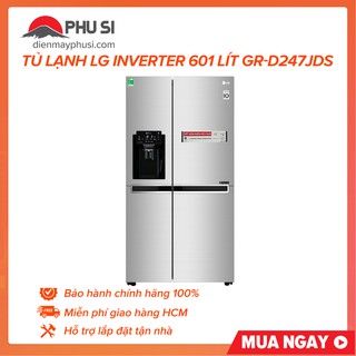 [GIAO HCM] Tủ lạnh Side by Side LG GR-D247JDS, 601L, Inverter