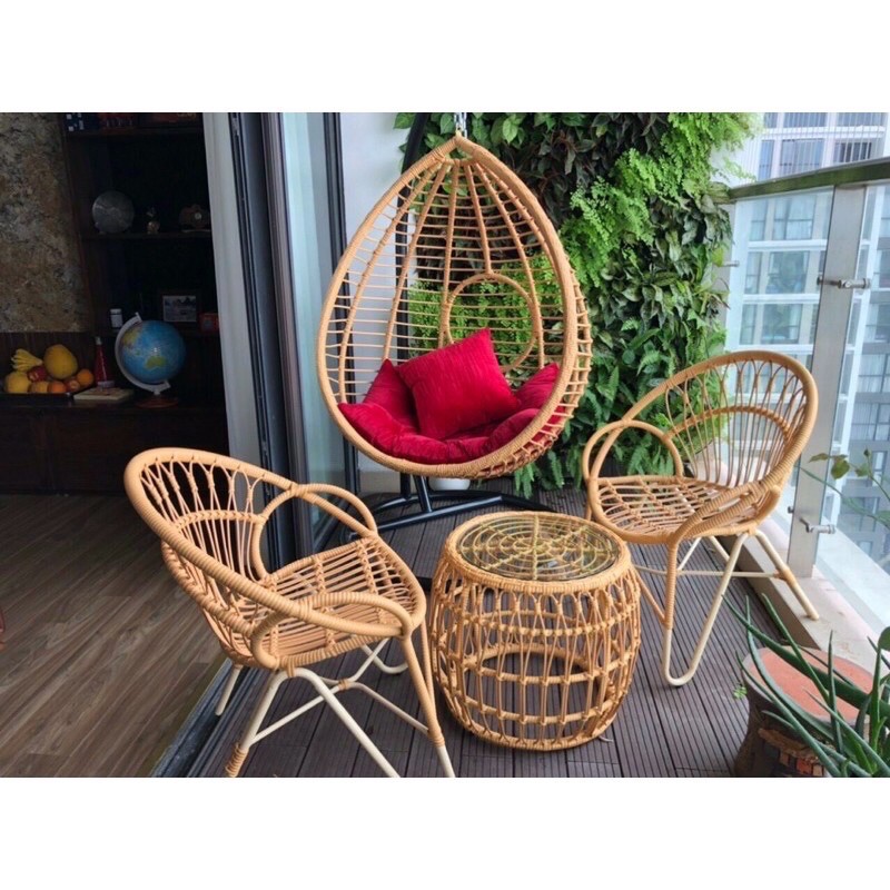 Xích Đu Mây Nhựa Giọt Nước Trong Nhà Và Sân Vườn