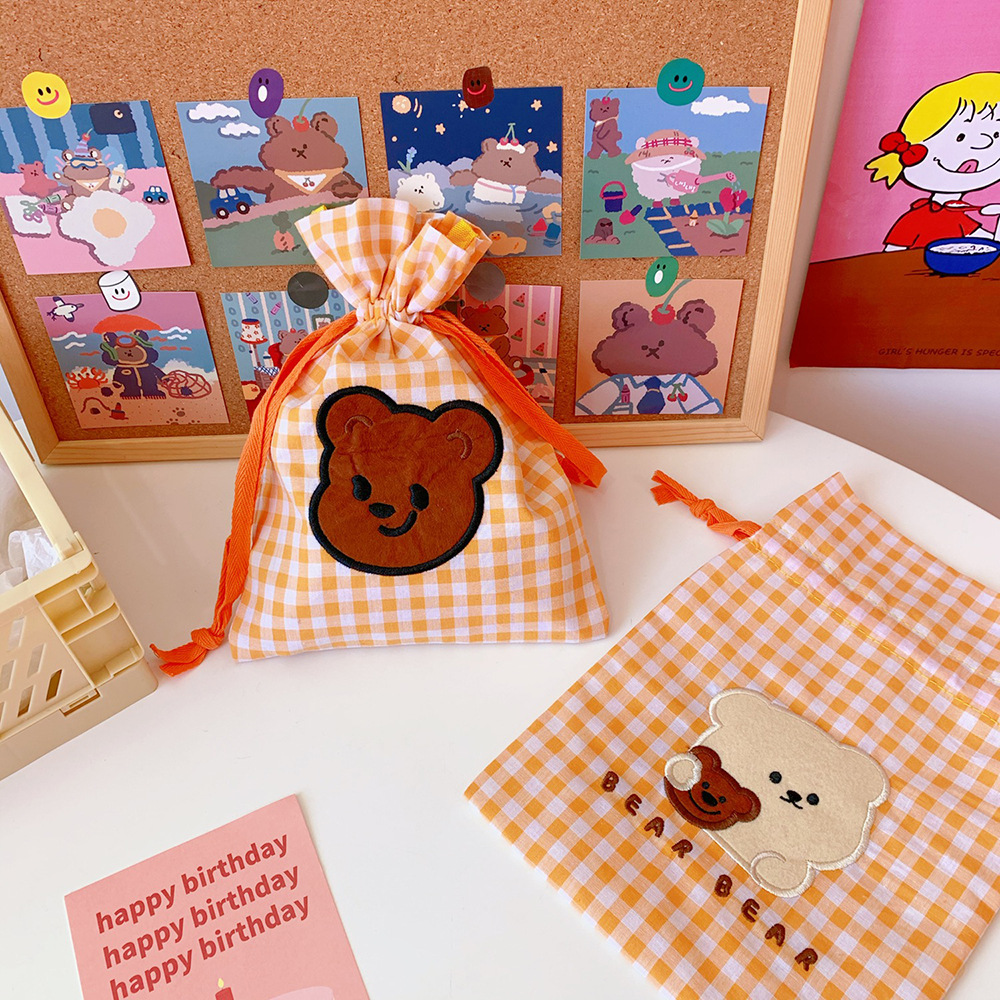 Túi Đựng Đồ Du Lịch In Họa Tiết Gấu Phong Cách Hàn Quốc Siêu Bền Tiện Dụng Cho Nữ