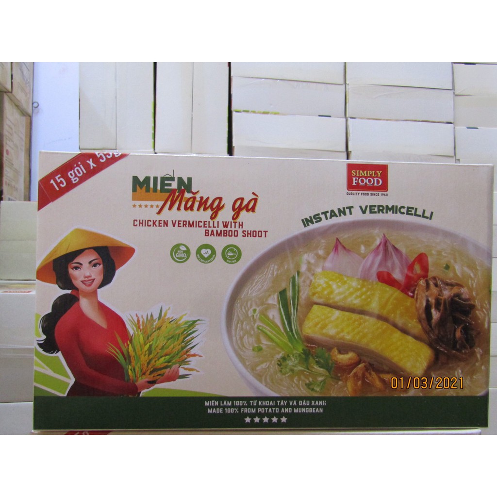 Miến cua gói & miến măng gà gói (15 gói)  DATE: Tháng 2- Vermicelli