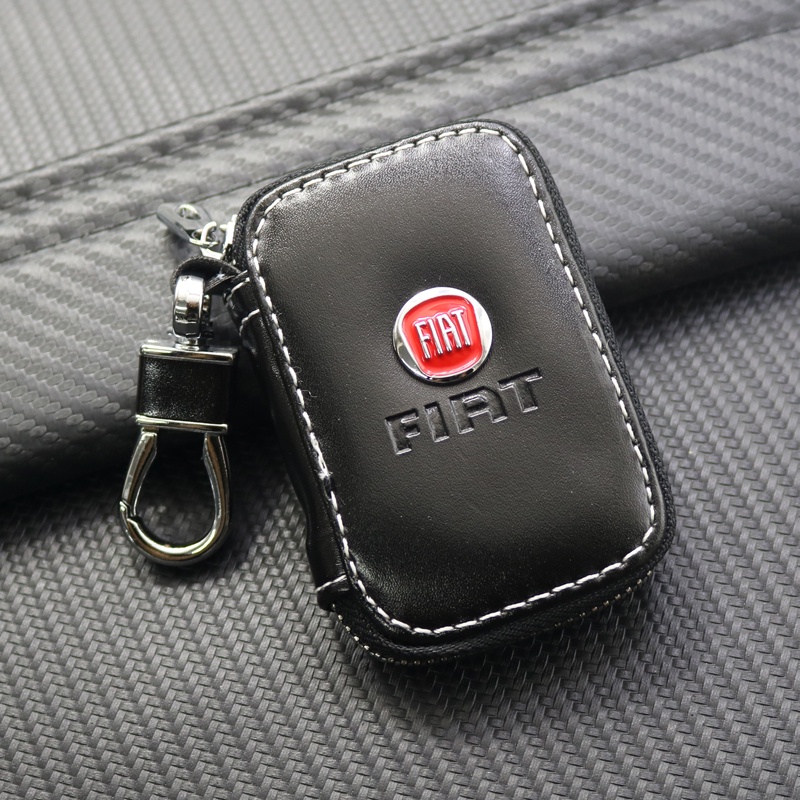 Túi Da Đựng Chìa Khóa Xe Hơi Có Khóa Kéo Cho Fiat 500 500L 500X 124