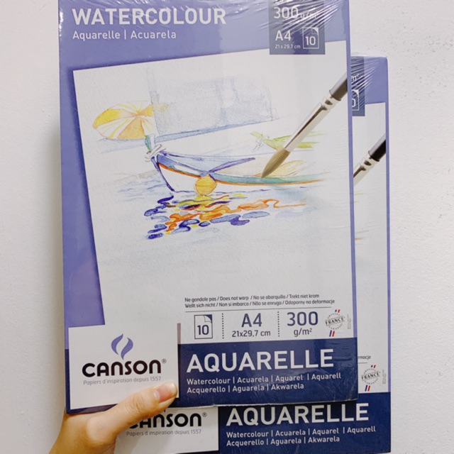 [CANSON] Sổ vẽ màu nước Canson Aquarelle/ Montval A4 và A3 300gsm từ Pháp 🇫🇷