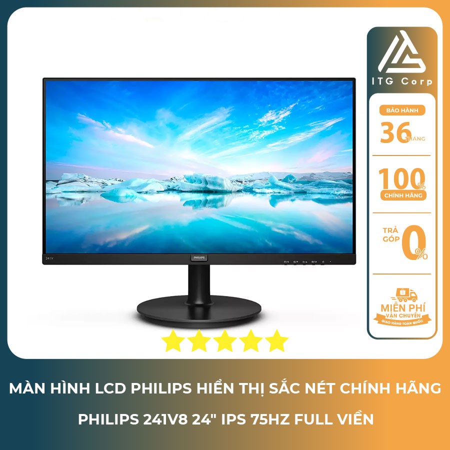 Màn hình Philips 241V8 24″ IPS 75Hz Full viền