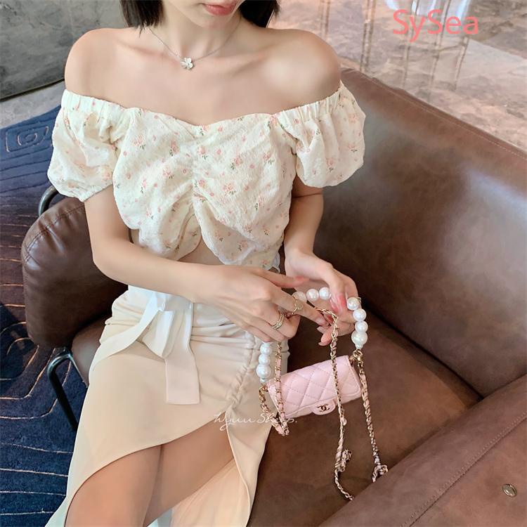 Cô Gái Mùa Hè Phong Cách Hàn Quốc Cổ Áo Vuông Không Đều