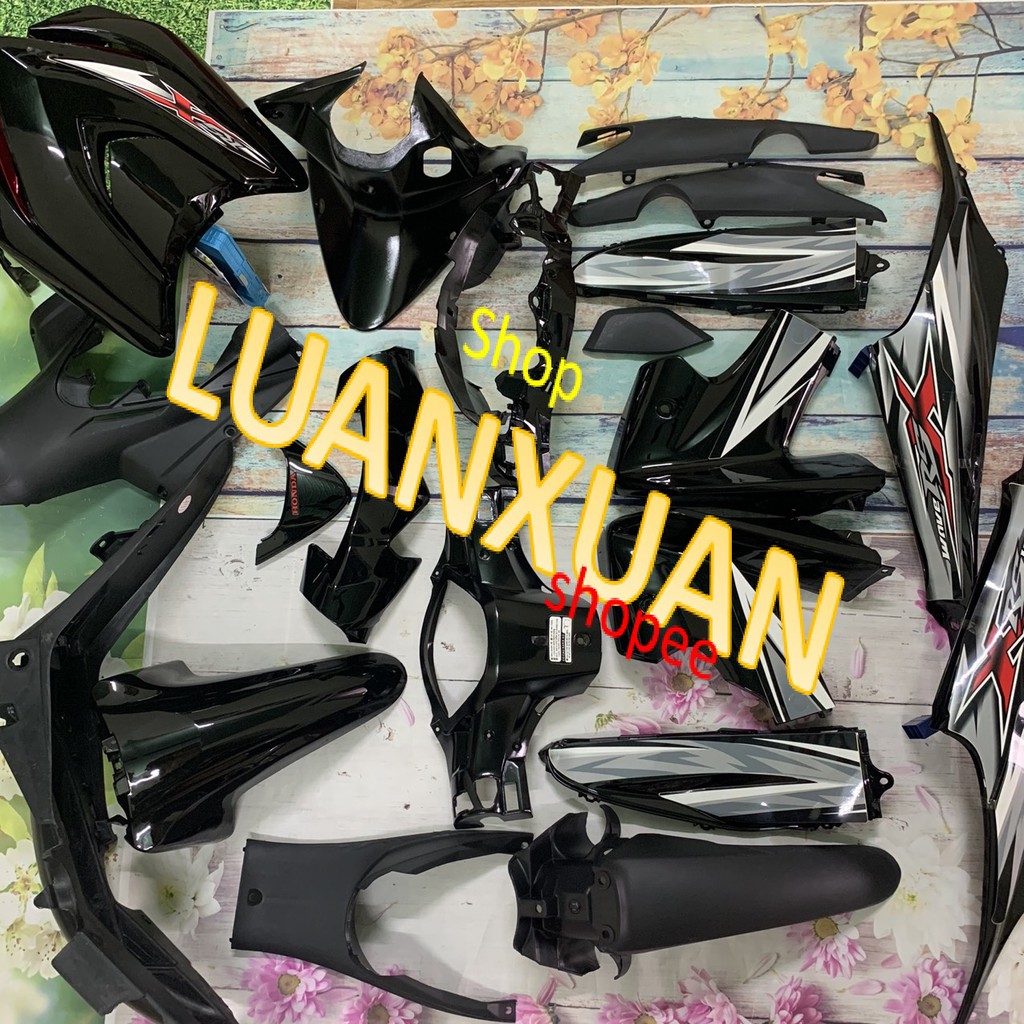 Bộ vỏ nhựa  - Dàn áo xe Wave RSX 110 -RSX đời 2008 đến 2012 màu ĐEN-nhựa nguyên sinh loại 1
