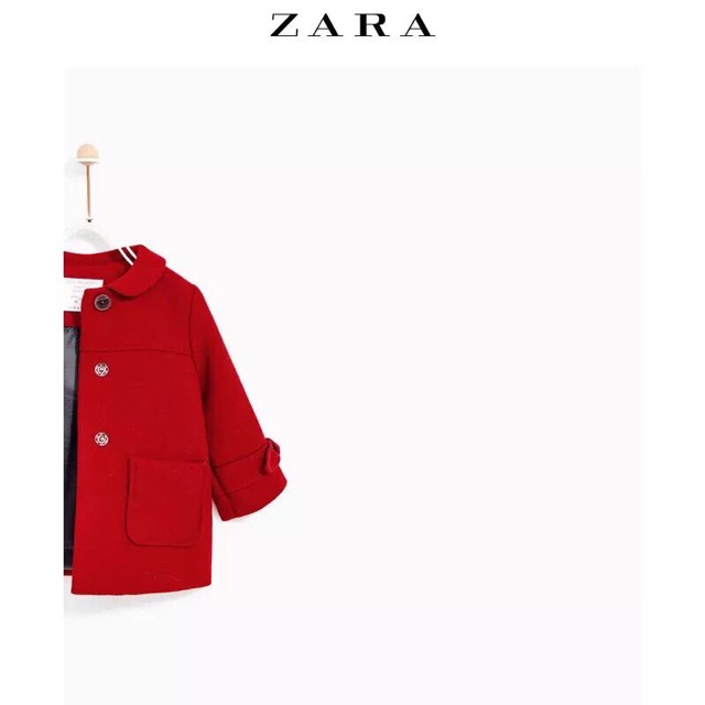 [ZARA XUẤT XỊN] Áo dạ đỏ Zara cho bé gái