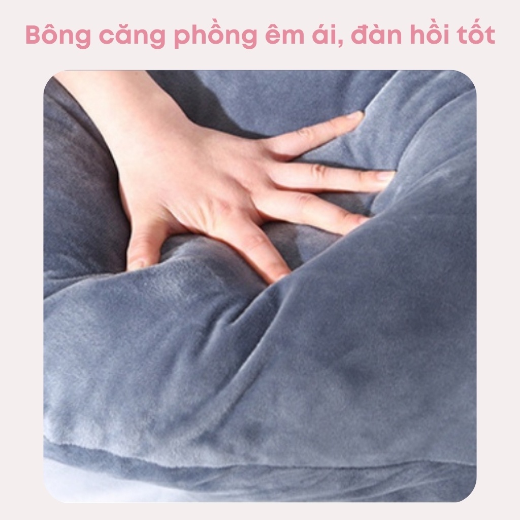 Gối ôm bà bầu chữ U vải nhung cao cấp