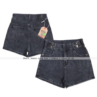 Short jean xám giãn cài 2 khuy Bigsize