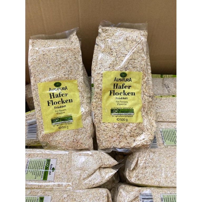 Yến Mạch Hafer Flocken Bio Alnatura Đức Cán Vỡ 500g