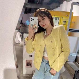 Áo dạ Tweed vàng hàng quảng châu siêu cấp