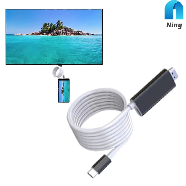 Ning 4k Type C To Hdmi-compatible HD Projection Cable Usb-c To PD 55w Fast Charging Line For Mobile Phone Tablet