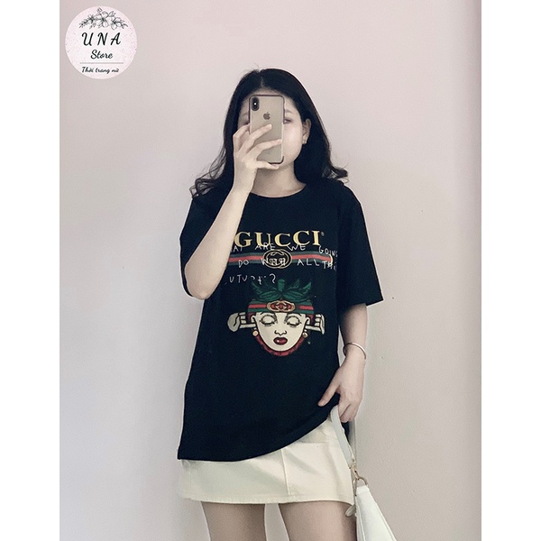 Áo thun nữ Cotton  - Áo phông GUCCI cổ tròn, hàng QC cao cấp - Freesize - A02