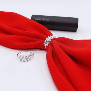 Nhẫn nữ chiếc lá đính đá bạc S925