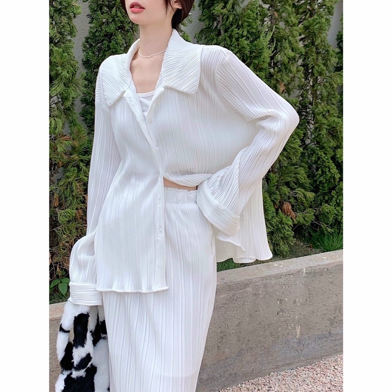 ✨💕Set trắng tay dài quần dài nhẹ nhàng sanh chảnh Nàng ạ💕 kh kèm áo trong
