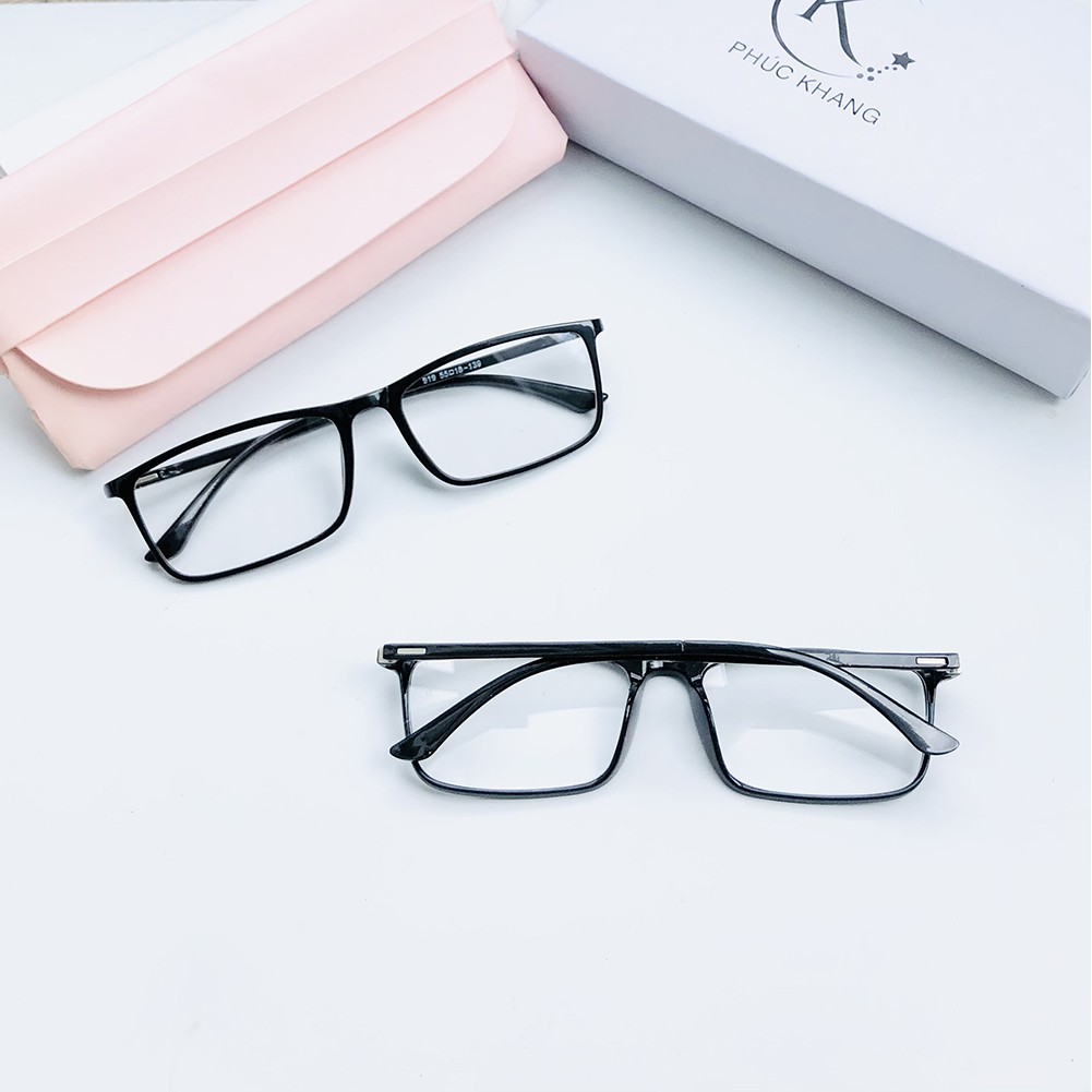 Gọng kính giả cận nam nữ mắt vuông không độ màu đen thời trang cá tính PK03 | BigBuy360 - bigbuy360.vn