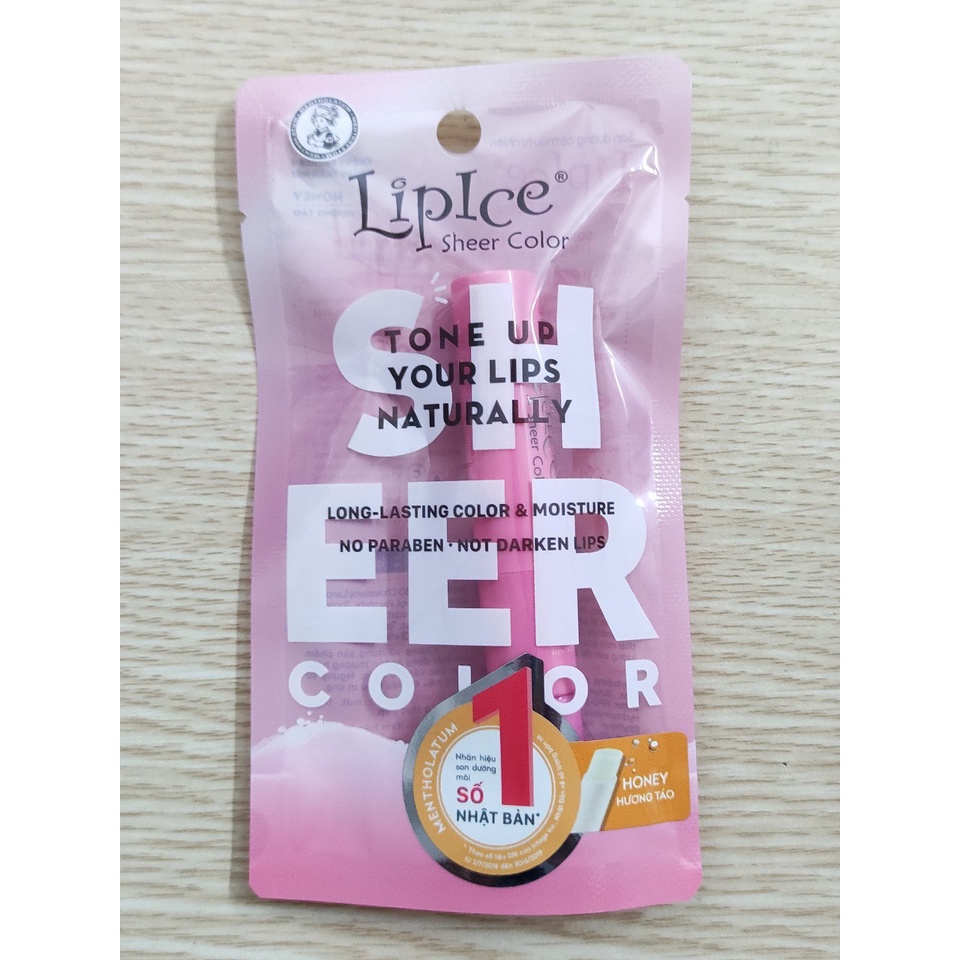 Son hồng Lipice Rohto hương táo - Môi ẩm mượt, ửng hồng, lâu phai 2,4g