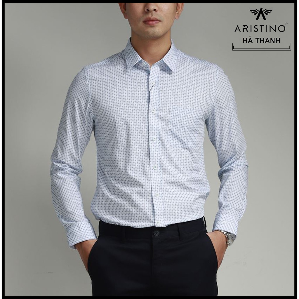 Áo Sơ Mi Nam Aristino ALS31407-Slim-  Từ Sợi Tre Kháng Khuẩn Còn 43