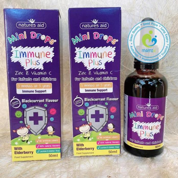 Vitamin (50ml giọt) giúp tăng đề kháng cho bé từ sơ sinh Natures Aid Mini Drops Immune Plus, UK