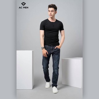 Áo Thun Nam Cổ Tròn Phối Nút AC MEN