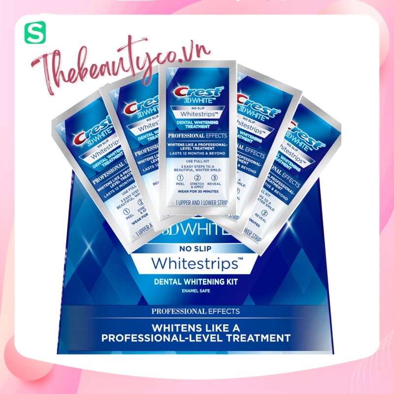 Miếng dán trắng răng Crest 3D Whitestrips Professional Effects Teeth