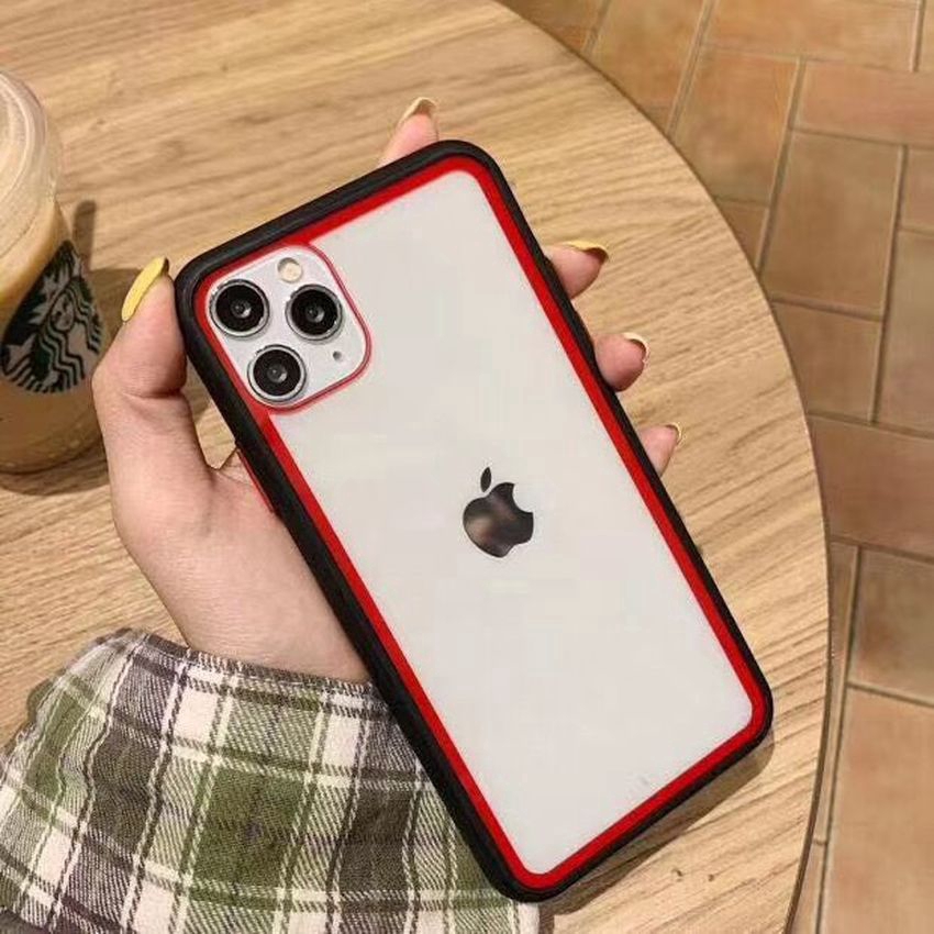 Ốp điện thoại bo viền chống sốc màu kẹo trong suốt iPhone SE 2020 11 Pro Max X Xr Xs Max 7 8 Plus | BigBuy360 - bigbuy360.vn