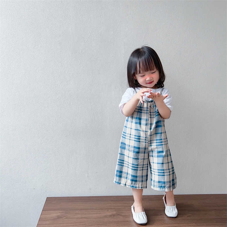 Bộ Áo Liền Quần Cotton Họa Tiết Kẻ Sọc Thời Trang Mùa Hè Xinh Xắn Cho Bé Gái