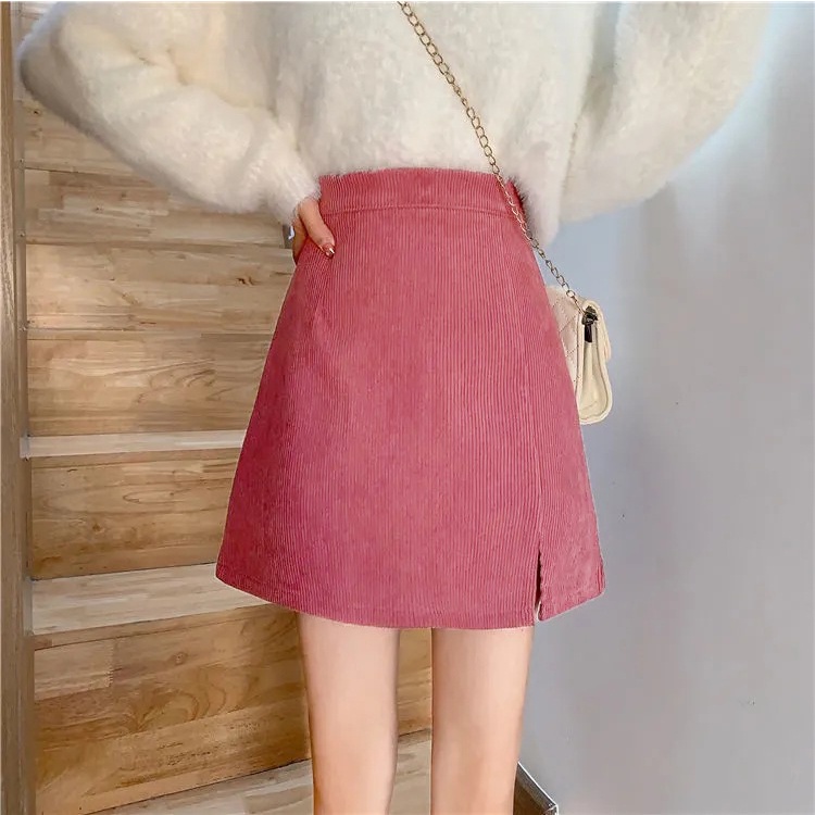 Chân Váy Chữ A Vải Nhung Tăm, Chân Váy Chữ A Vải Thun Caro V01