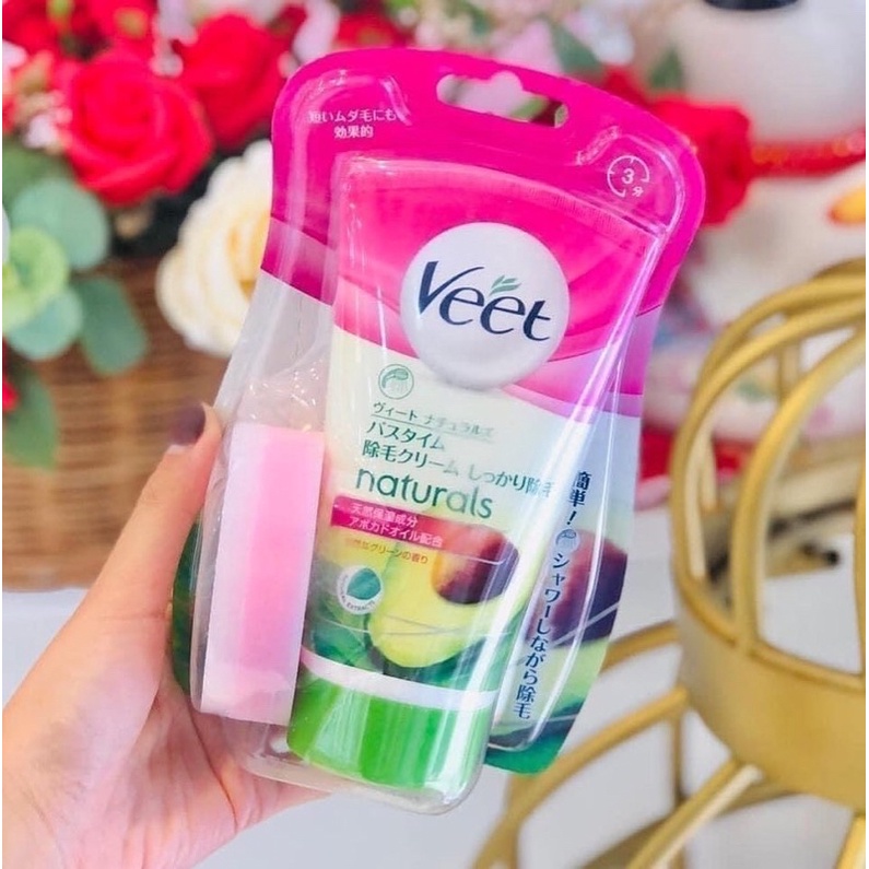 Kem tẩy lông Veet Nhật Bản tuýp 150g kèm bông sponge