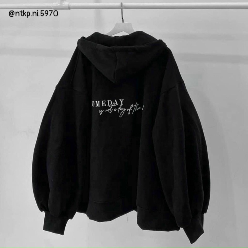 Áo khoác Nỉ ngoại cao cấp có nón dây kéo form rộng cánh dơi trơn - C2A someday ALOHASHOP91