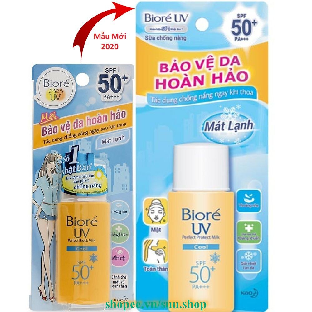 Sữa Chống Nắng Mát Lạnh 25ml Biore Cool SPF50+/PA+++ Bảo Vệ Da Hoàn Hảo, suu.shop Cam Kết 100% Chính Hãng. | BigBuy360 - bigbuy360.vn