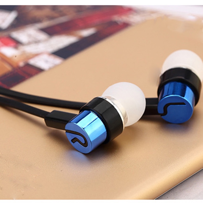 Tai nghe in-ear nhét tai chống ồn âm bass hay dây cao su giá rẻ 5 màu jack 3.5mm