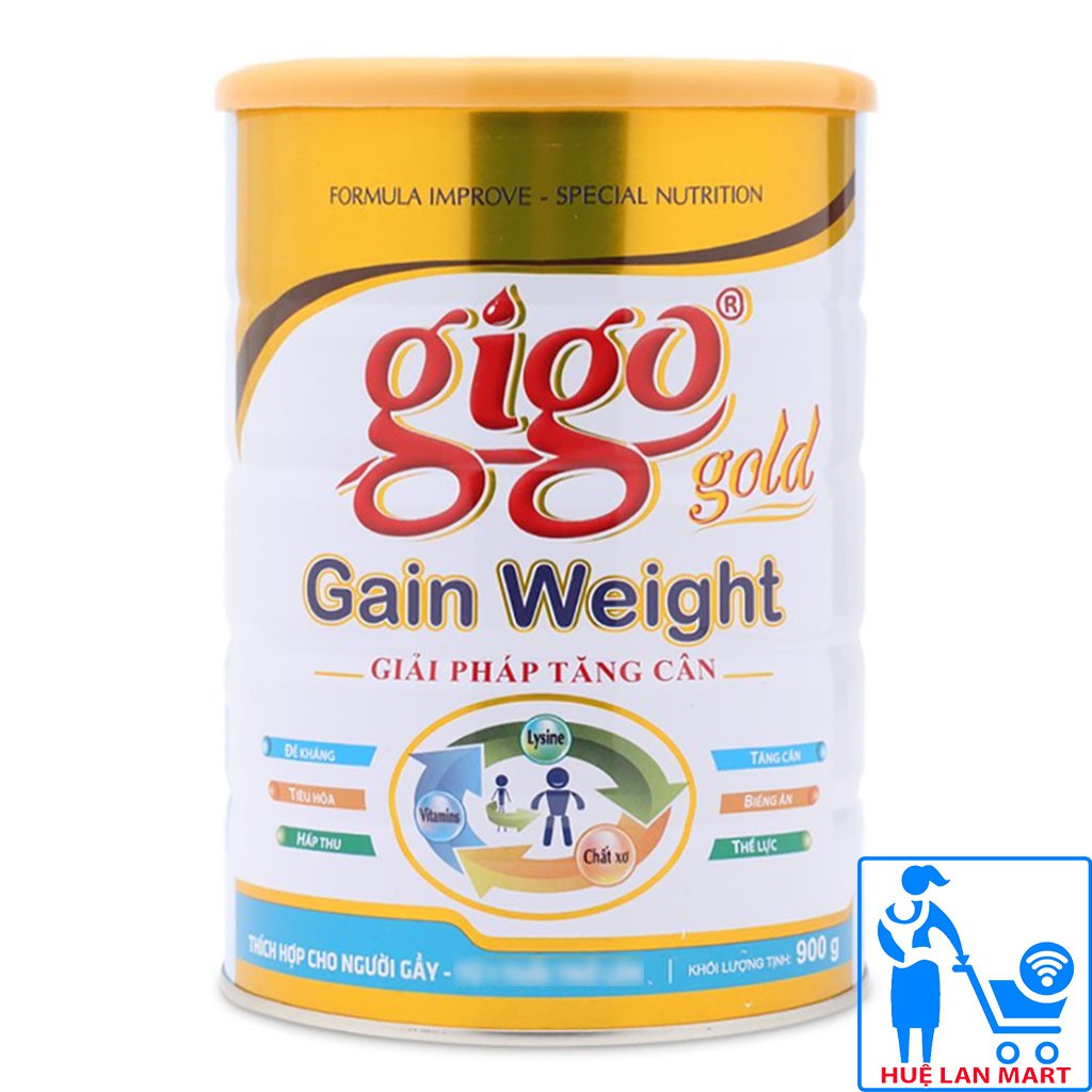 [CHÍNH HÃNG] Sữa Bột Gigo Gold Gain Weight Hộp 900g (Giải pháp tăng cân, thích hợp cho người gầy)