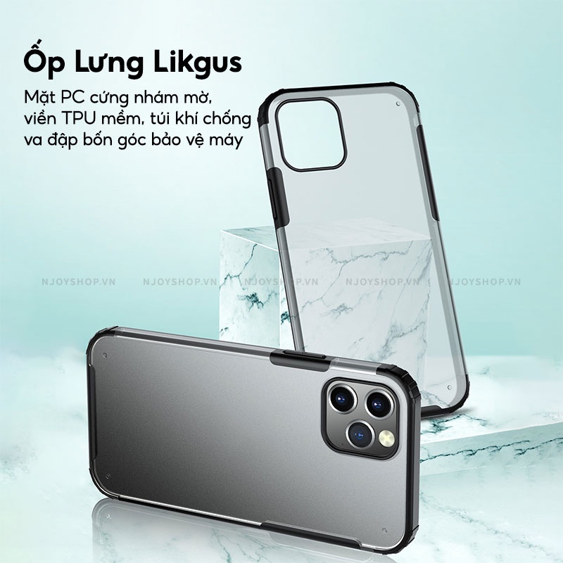 Ốp Lưng Nhám Viền Màu Nổi Bật Chống Bám Vân Tay Likgus Cho Điện Thoại 13 Pro Max Njoyshop