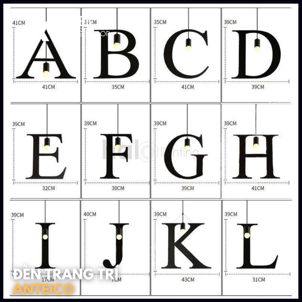 đèn thả chữ cái kèm bóng CAM KẾT CHẤT LƯỢNG SẢN PHẨM VÀ DỊCH VỤ TỐT NHẤT: