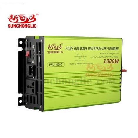 KICH ĐIỆN INVERTER 12V 1000W SIN CHUẨN 2IN1 Sạc lưới 15A Và UPS FFU-1000C Hàng Chất Lượng