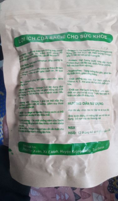 Hạt sachi sấy dòn daklak bịch giấy như hình 500g