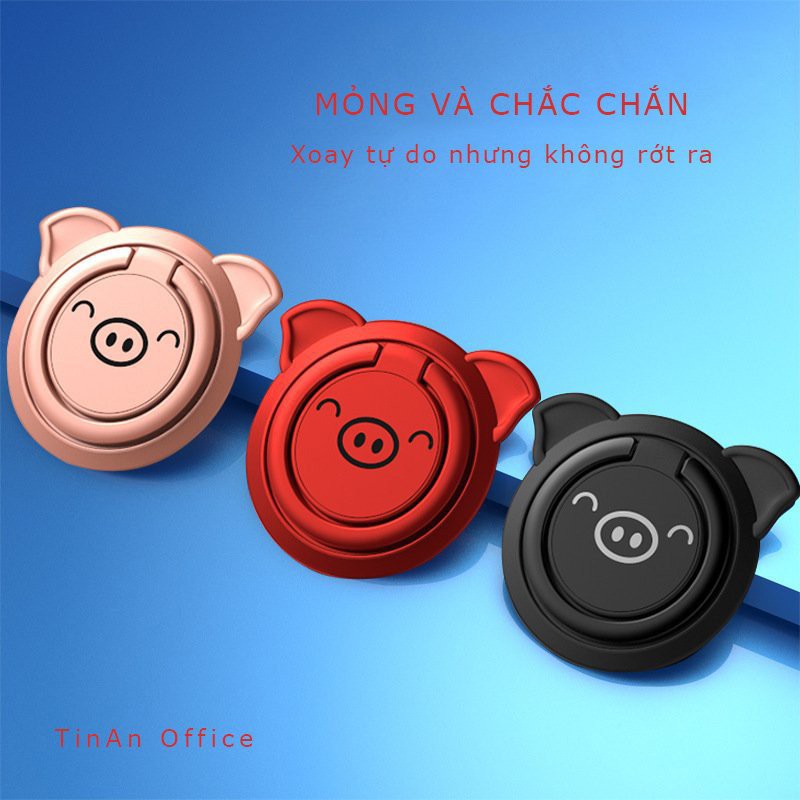 Giá Đỡ Điện Thoại Hình Heo Siêu Dễ Thương, Giá đỡ dạng nhẫn đa chức năng cho điện thoại di động