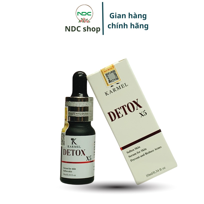 Serum Mụn Detox X5 KARMEL 10ml – Giải Quyết Mụn Ẩn, Đầu Đen; Da Nhiễm Corticoid; Sáng Da, Mờ Thâm Mụn -NDC Shop