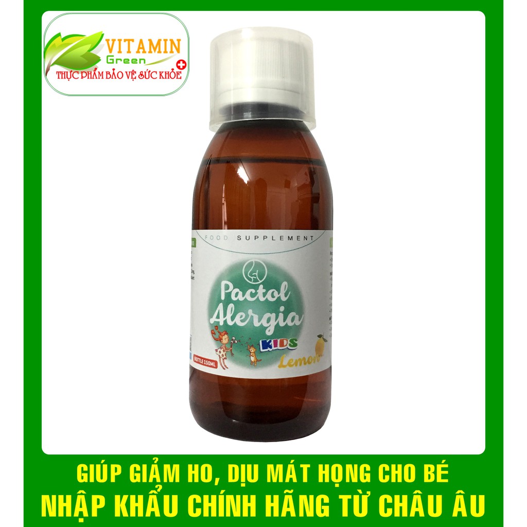 PACTOL ALERGIA KIDS GIÚP GIẢM HO, DỊU MÁT HỌNG CHO BÉ | NHẬP KHẨU CHÍNH HÃNG CHÂU ÂU