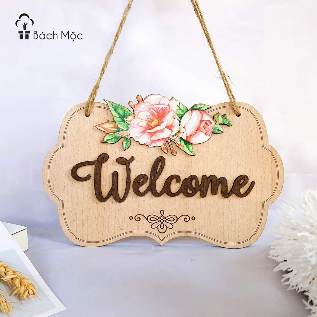 Bảng gỗ decor, chữ welcome treo cửa nhiều mẫu độc đáo