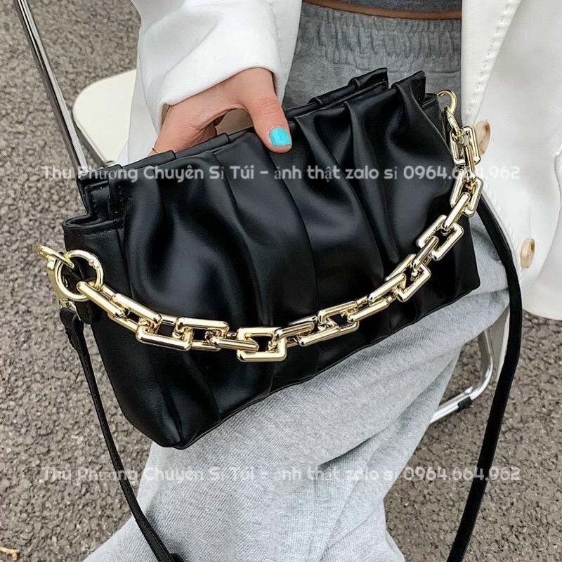 Túi Kẹp Nách Rúm Dây Xích Vuông Kèm Dây Đeo Chéo Hottrend