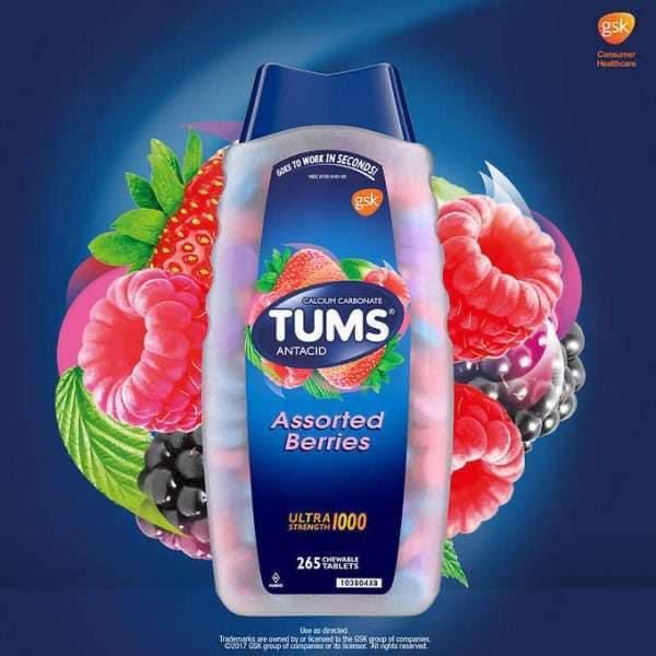 Kẹo nhai hương trái cây Tums Assorted Beries 265 viên - Mỹ