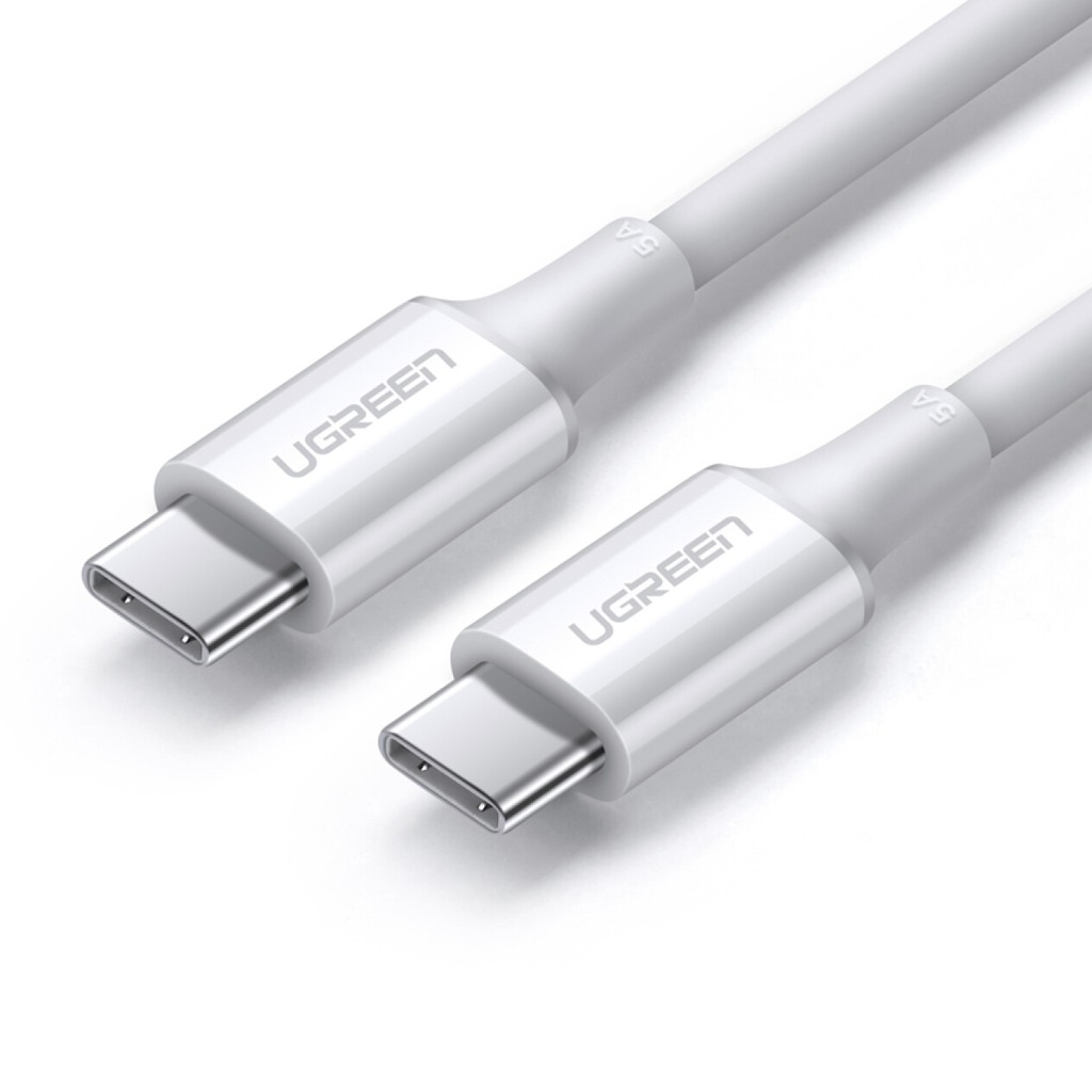Cáp sạc và truyền dữ liệu USB type C 2 đầu, hỗ trợ sạc nhanh công suất tối đa 100W, dòng 5A dài 1-2m UGREEN US300